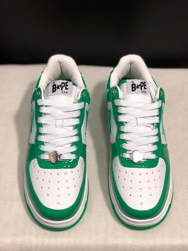 BAPE STA Low-Top Sneakers - Green & White