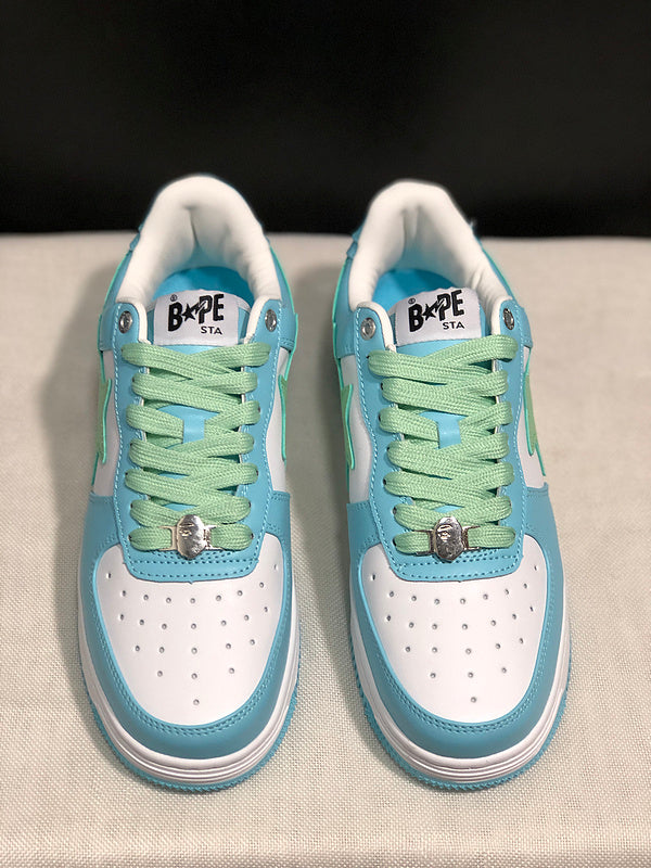 BAPE STA Low-Top Sneakers - Pastel Blue, Mint Green & White
