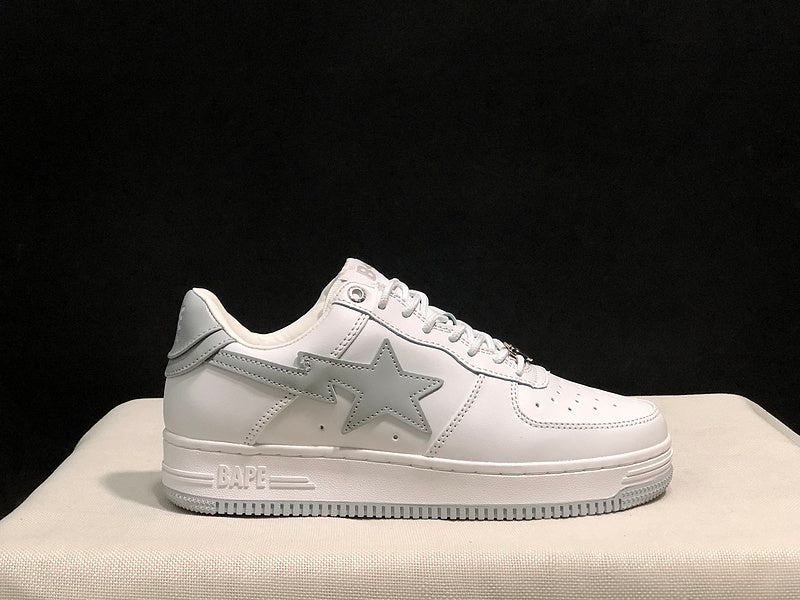 BAPE STA Low-Top Sneakers - White & Light Grey