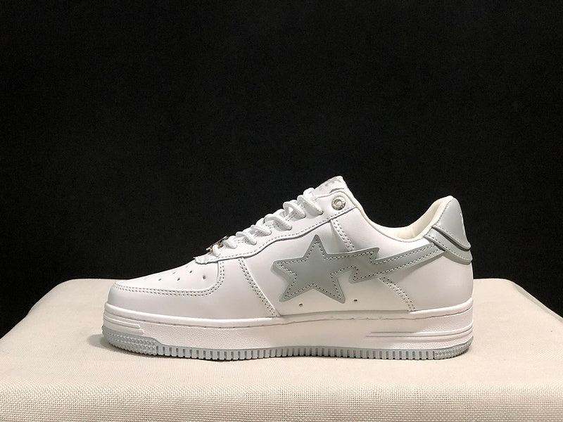 BAPE STA Low-Top Sneakers - White & Light Grey