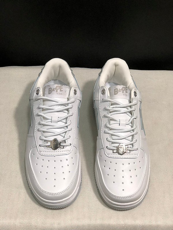 BAPE STA Low-Top Sneakers - White & Light Grey