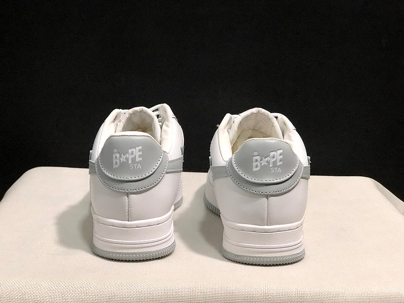 BAPE STA Low-Top Sneakers - White & Light Grey