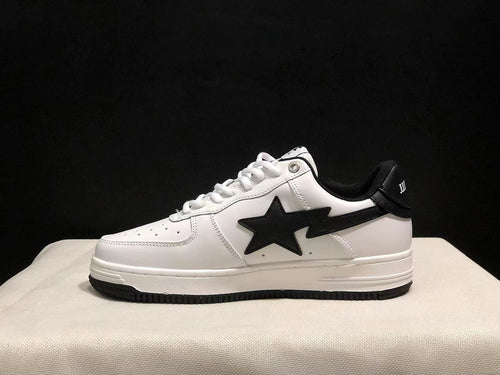 A BATHING APE BAPE STA Low-Top Sneakers – White & Black