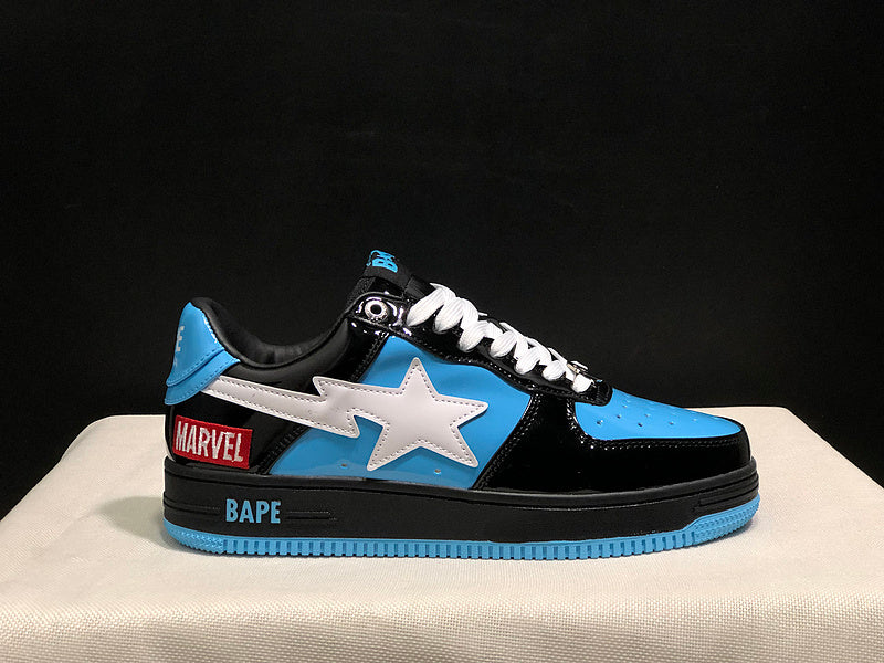 BAPE STA Low Venom Sneakers – Blue, Black & White