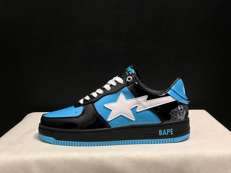 BAPE STA Low Venom Sneakers – Blue, Black & White