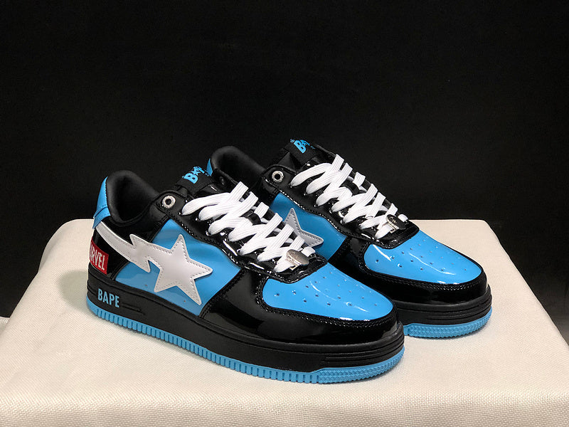 BAPE STA Low Venom Sneakers – Blue, Black & White