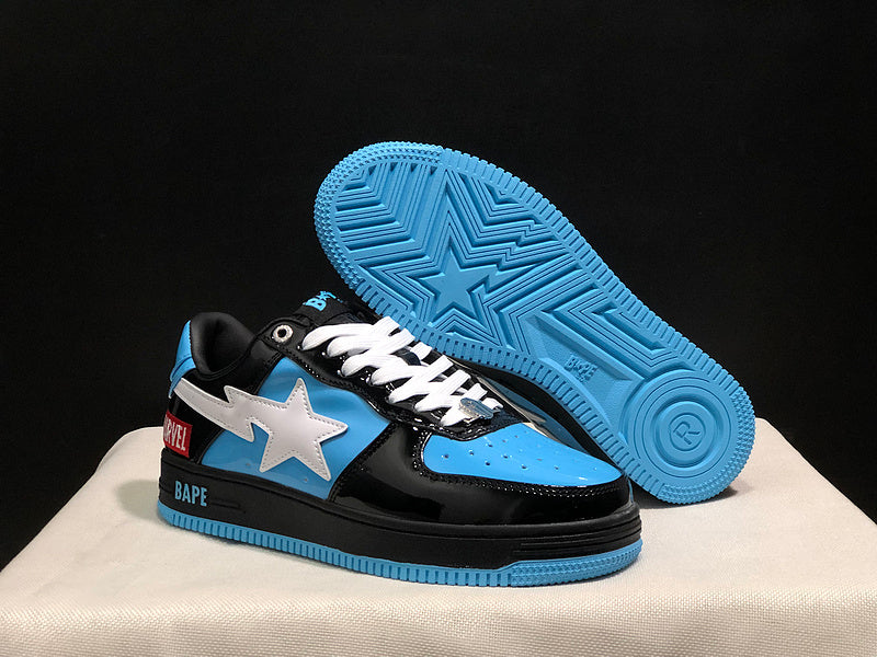 BAPE STA Low Venom Sneakers – Blue, Black & White