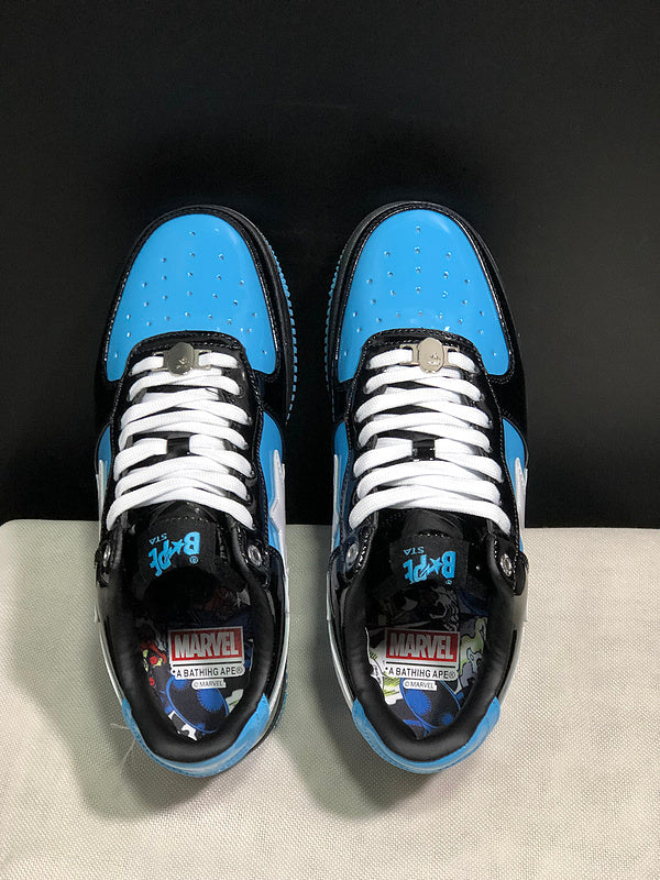 BAPE STA Low Venom Sneakers – Blue, Black & White
