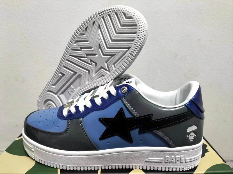 BAPE STA Low-Top Sneakers – Blue, Charcoal & Black