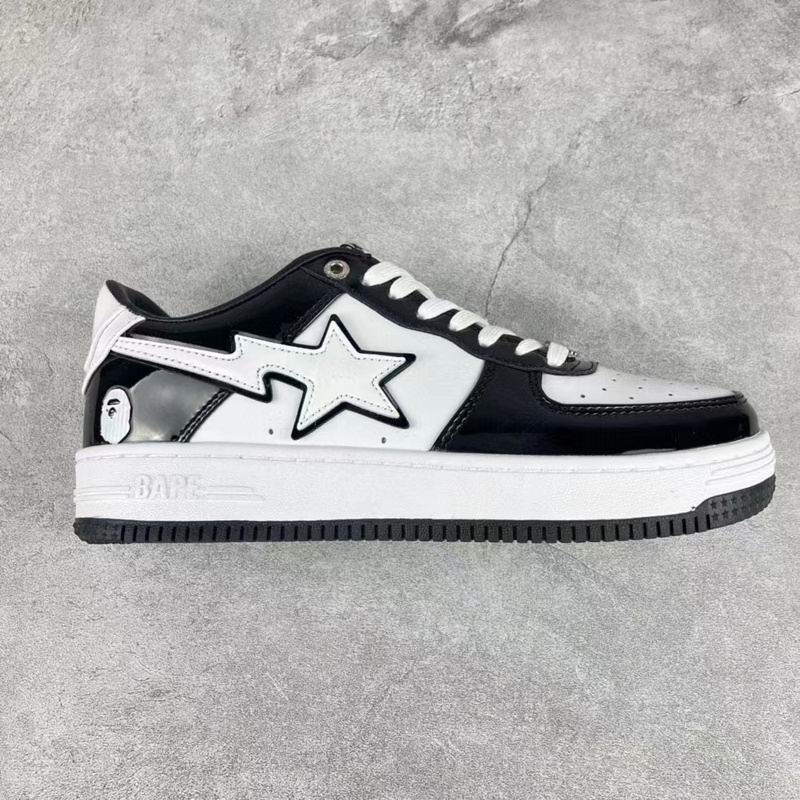 BAPE STA Low-Top Sneakers – Black & White