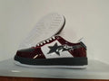 BAPE STA Low-Top Sneakers – Burgundy, Charcoal & White