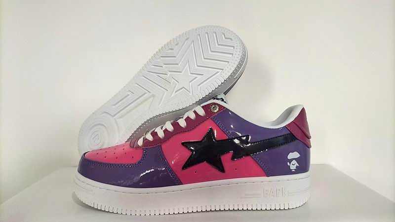 BAPE STA Low-Top Sneakers – Purple, Pink & Black