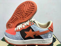 BAPE STA Low-Top Sneakers – Orange, Grey & Black