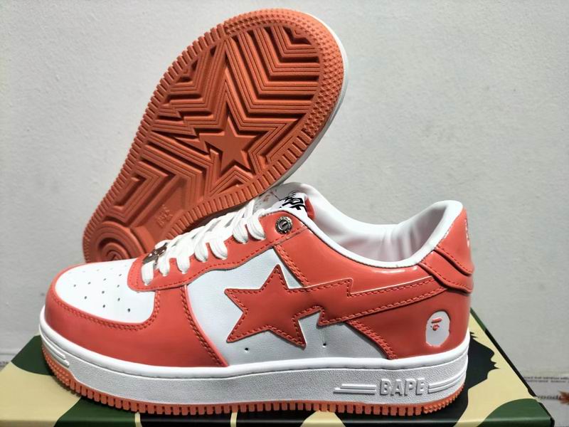 BAPE STA Low-Top Sneakers – Orange & White