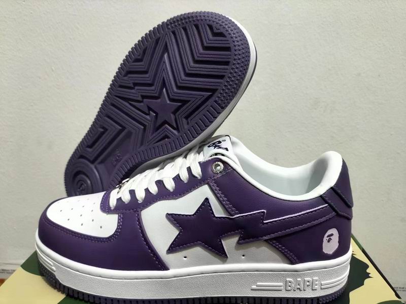 BAPE STA Low-Top Sneakers – Purple & White
