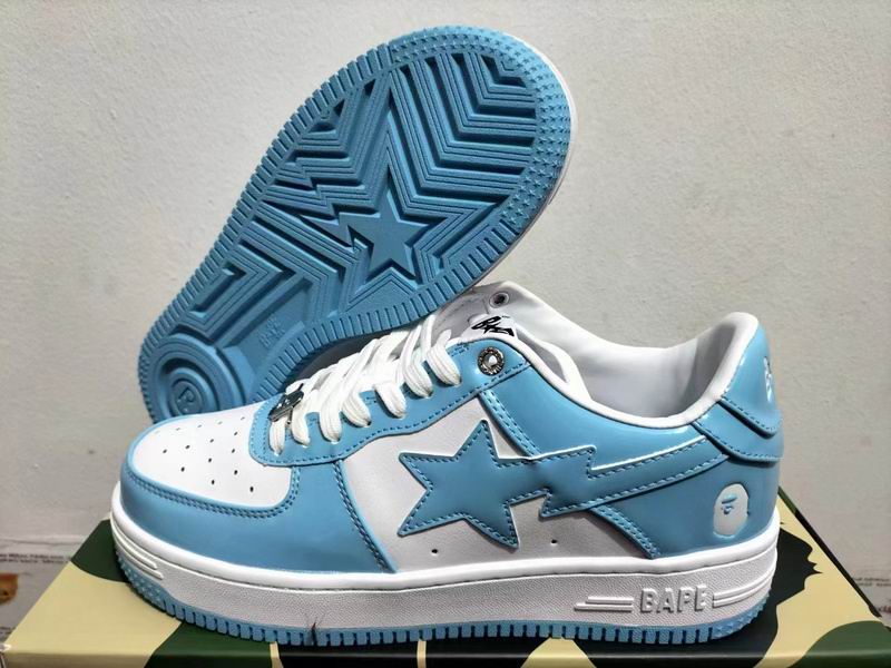 BAPE STA Low-Top Sneakers – Light Blue & White