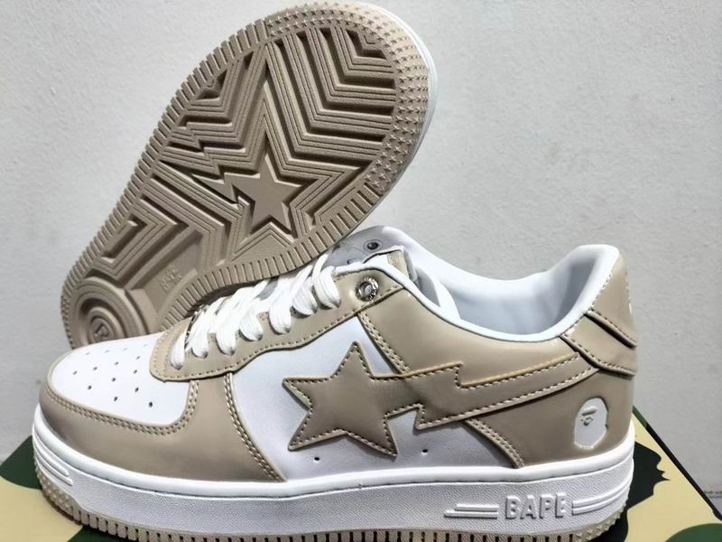 BAPE STA Low-Top Sneakers – Beige & White