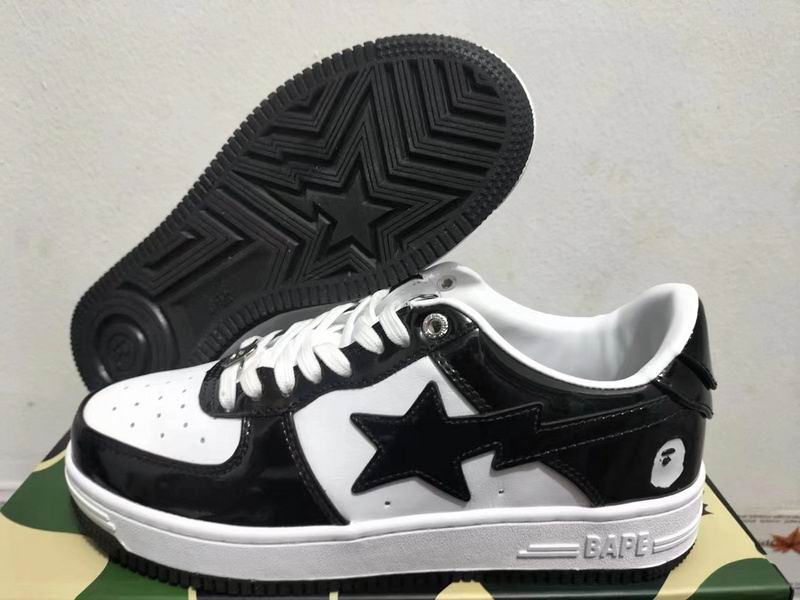 BAPE STA Low-Top Sneakers – Black & White