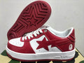 BAPE STA Low-Top Sneakers – Red & White