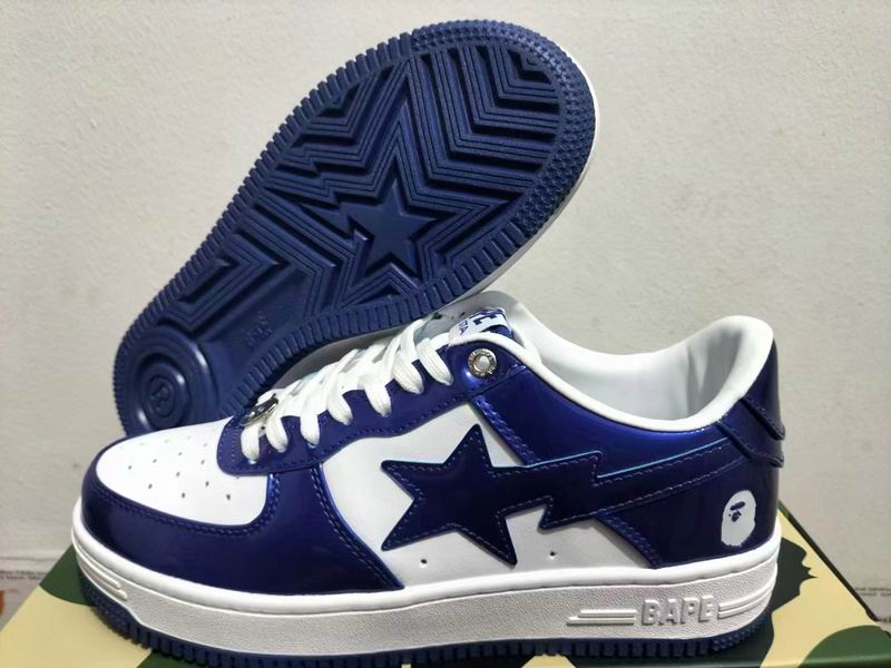 BAPE STA Low-Top Sneakers – Deep Blue & White