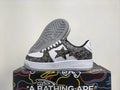 BAPE Low-Top Sneakers – Black & White Graphic Print
