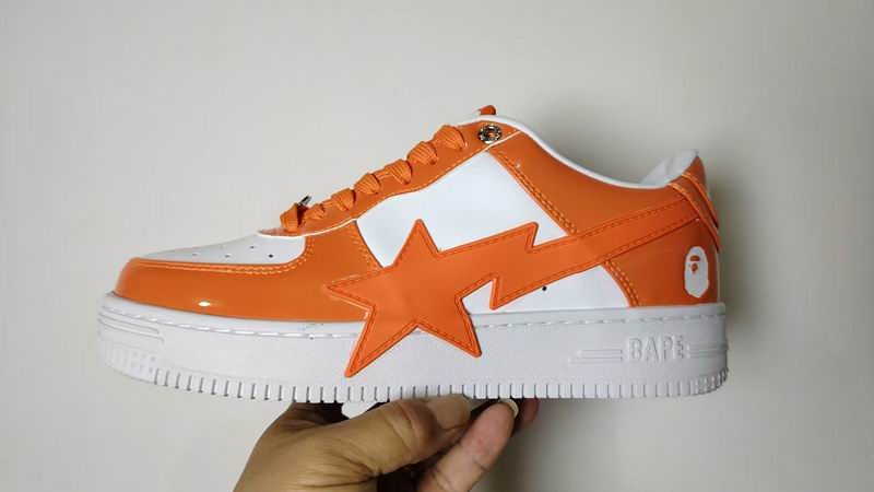 BAPE STA OS #3 M2 Low-Top Sneakers – Orange & White