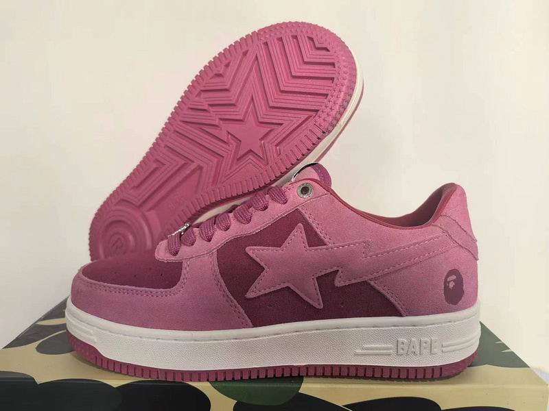 BAPE STA Low-Top Sneakers – Dusty Pink & Burgundy