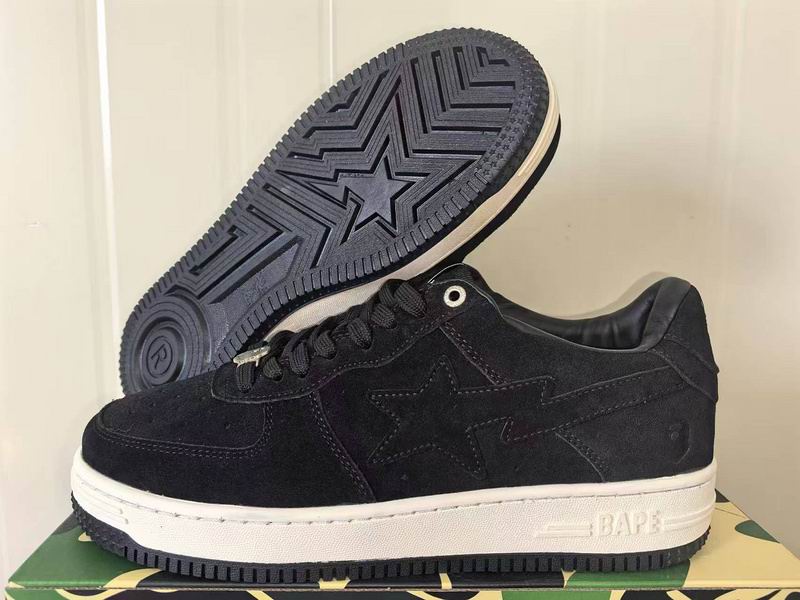 BAPE STA Low-Top Sneakers – Black & Cream
