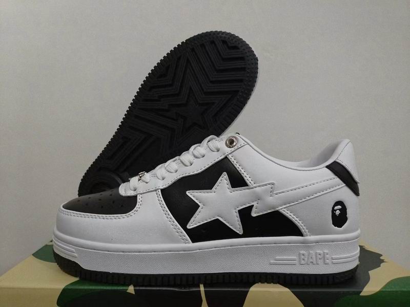 BAPE STA Low-Top Sneakers – White & Black