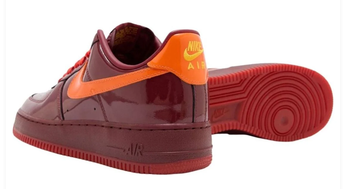 Nike Air Force 1 Low 'Red Patent' Sneakers – Dark Team Red