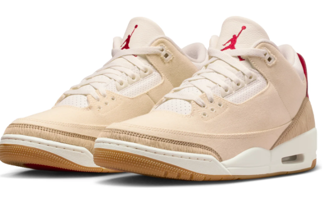 Levi's x Air Jordan 3 Retro “Ecru Denim” – Cream / Sail / Red
