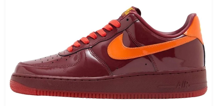 Nike Air Force 1 Low 'Red Patent' Sneakers – Dark Team Red