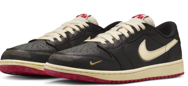 Nigel Sylvester x Air Jordan 1 Retro Low OG “Nitro” – Black / Cream / Red