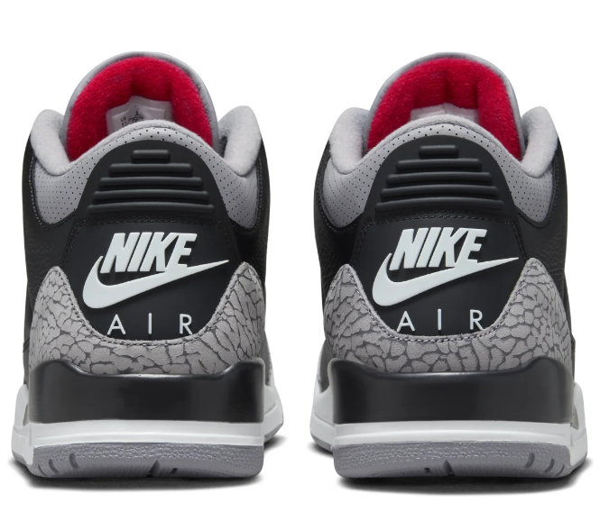 Air Jordan 3 Retro OG “Black Cement” (2024) – Black / Cement Grey / Red