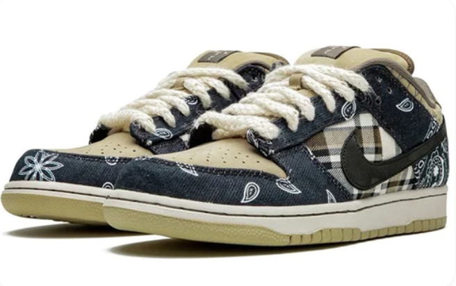 Travis Scott x Nike SB Dunk Low Sneakers - Navy / Khaki / Black