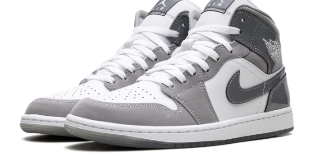 Air Jordan 1 Mid SE "Cool Grey" Sneakers - White / Grey