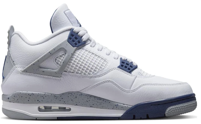 Air Jordan 4 Retro “Midnight Navy” – White / Midnight Navy / Grey