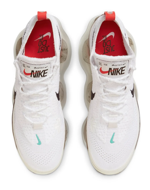 Nike Air Max Scorpion Flyknit "Leap High" Sneakers - White / Black / Red