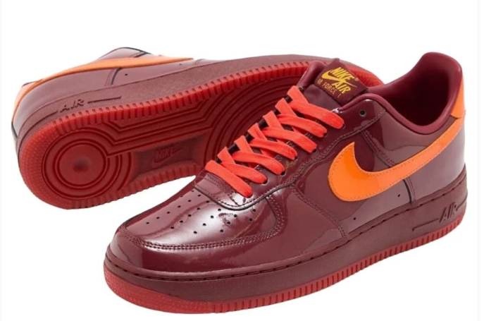 Nike Air Force 1 Low 'Red Patent' Sneakers – Dark Team Red