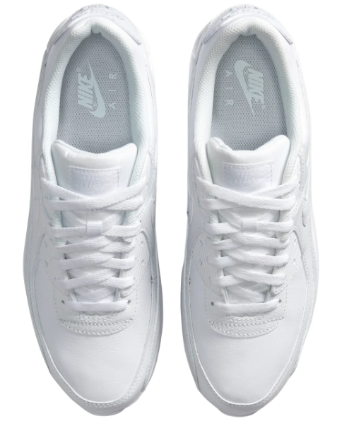 Nike Air Max 90 LTR "Triple White" Leather Sneakers