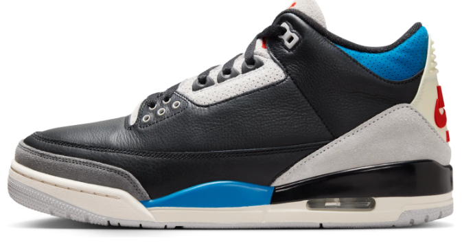 Air Jordan 3 “Rare Air” – Black / Grey / Blue