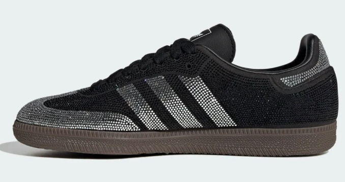 adidas Samba OG Rhinestone Women’s – Black / Silver / Gum Brown